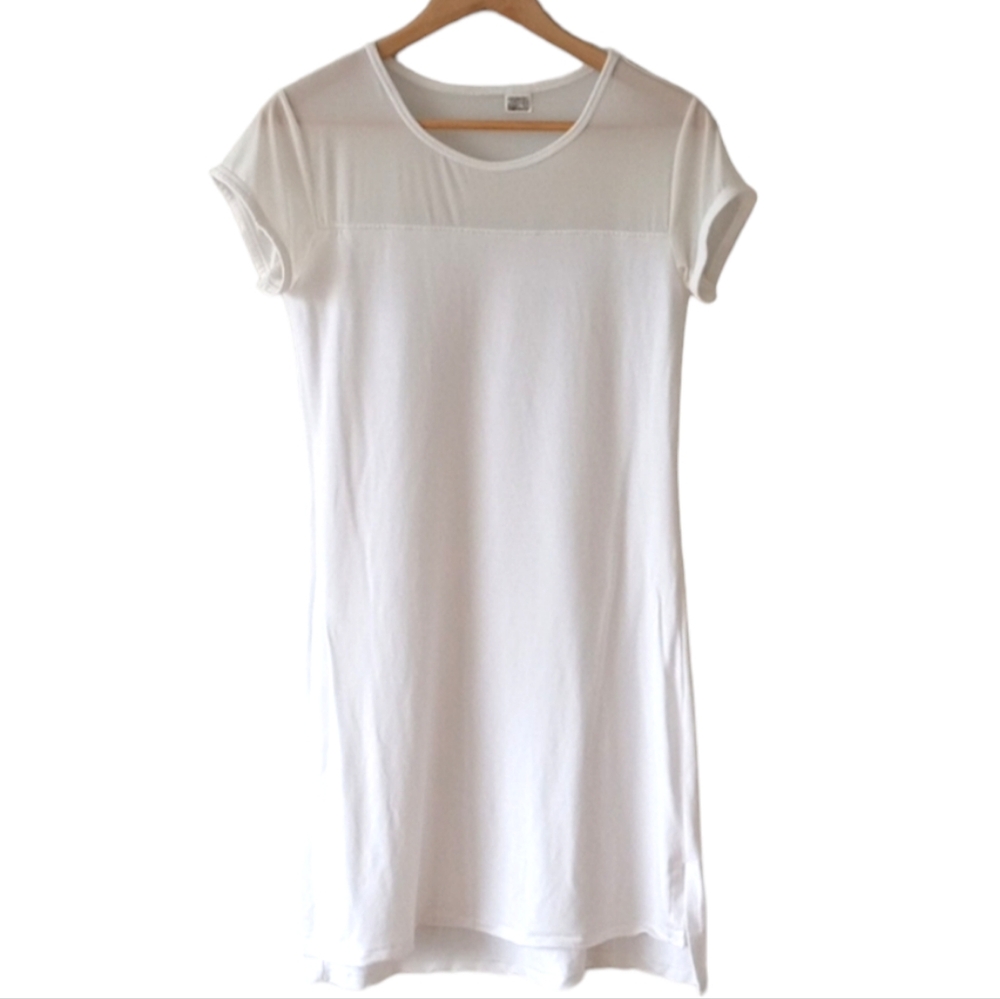 Diadora Luxe Kat White Mesh Upper Terry T-shirt Dress Womens Sz S